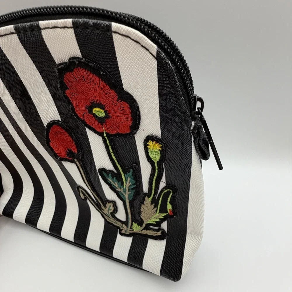 Travel Makeup Bag‎ Zip Cosmetic Pouch Striped Embroidered Floral Nordstrom